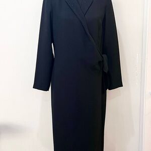 David Warren Elegant Black Wrap Dress Size 12